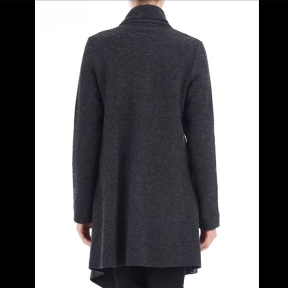 Linea Domani Jacket Cape 100% Boiled Wool High neck Deep Purple Pockets Sz S - Picture 15 of 16